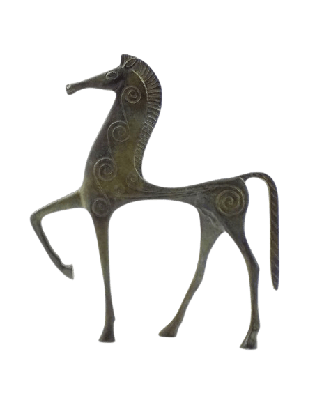 Greek Bronze Geometric-Style Horse Figurine, 8th Century BC Period