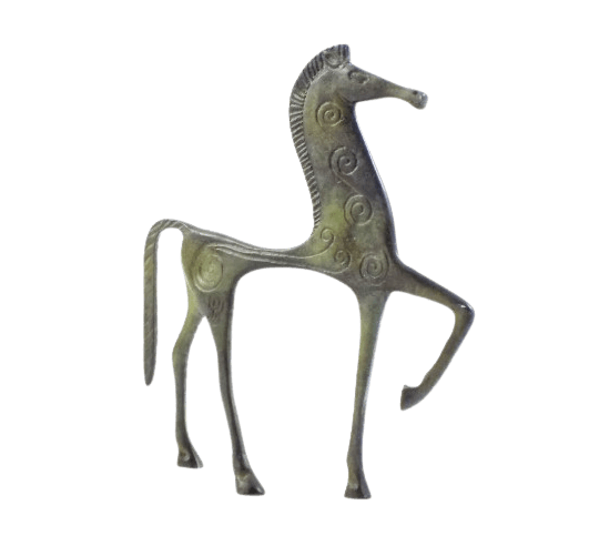 Statuette de Cheval grec en Bronze de style...