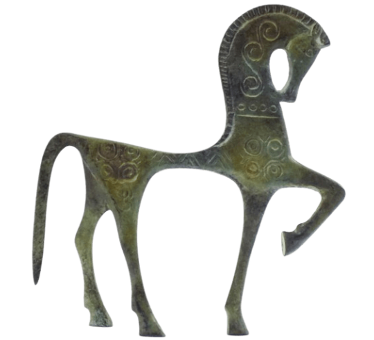 Greek Bronze Geometric-Style Horse Figurine, 8th Century BC Period