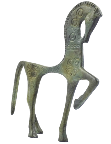 Estatuilla de Caballo griego en bronce de estilo geométrico antiguo, del siglo VIII a.C