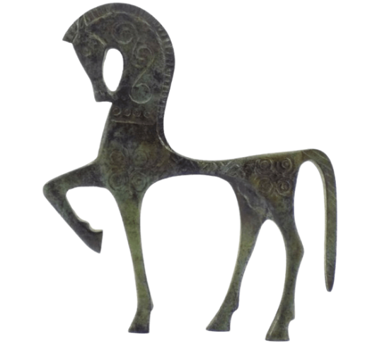 Greek Bronze Geometric-Style Horse Figurine,...