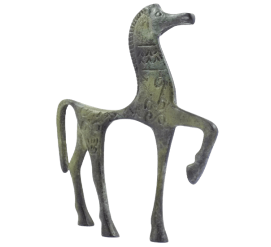 Greek Bronze Geometric-Style Horse Figurine, 8th Century BC Period