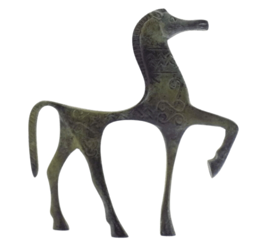 Statuette de Cheval grec en Bronze de style...