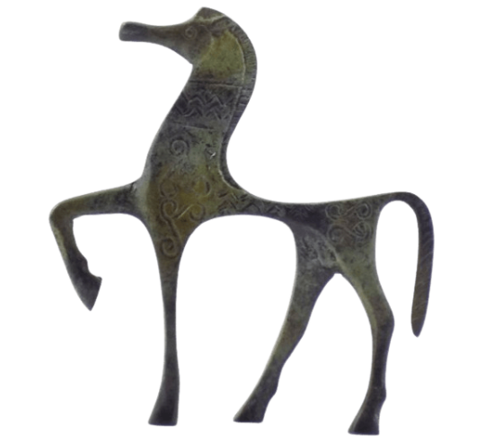 Statuette de Cheval grec en Bronze de style...