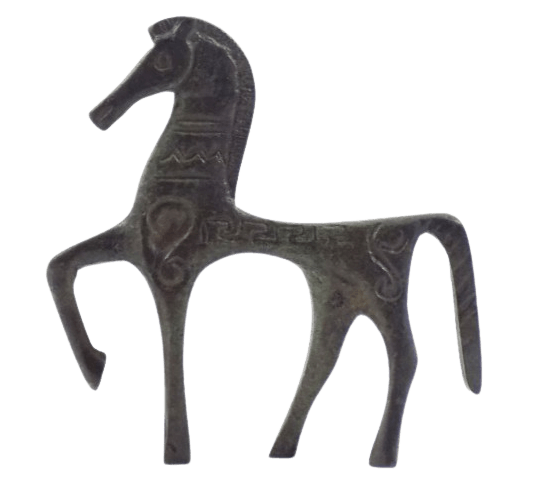 Statuette de Cheval grec en Bronze de style...