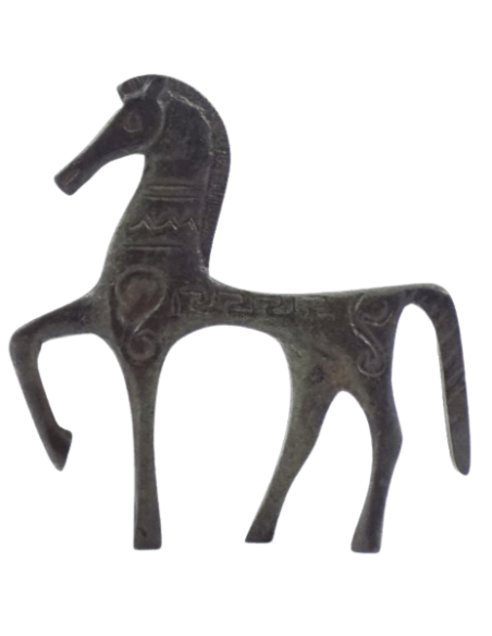 Statuette de Cheval grec en Bronze de style géométrique antique, période VIIIème siècle avant J.-C