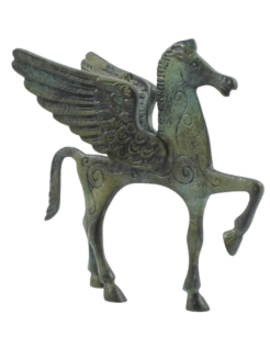 Greek bronze statuette of Pegasus, in ancient geometric...