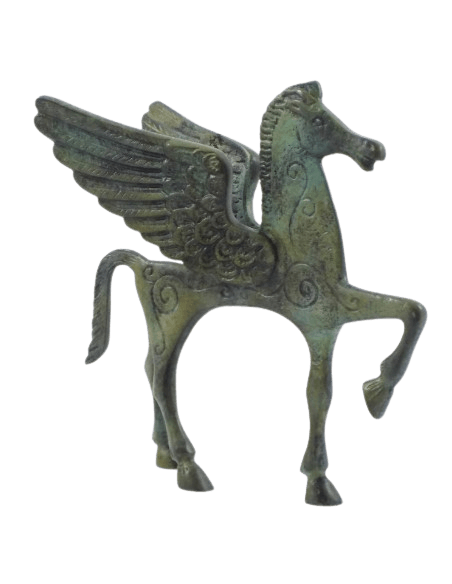 Greek bronze statuette of Pegasus, in ancient geometric style, from the 8th century BCE
