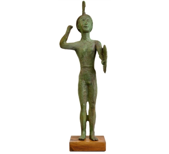 Statuette de Guerrier Étrusque en Bronze