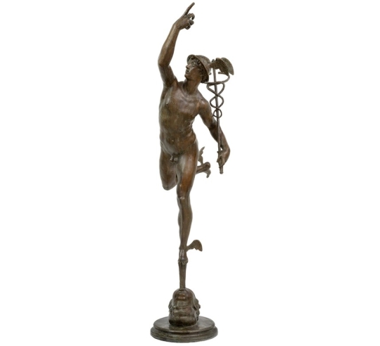 Estatua de Bronce a Tamaño Humano - Reproducción de Mercurio según Giambologna