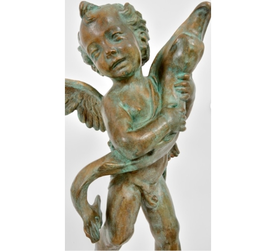 Bronze Statue: Putto with Dolphin after Andrea...