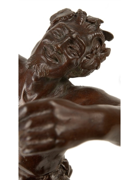 Estatua de bronce patinado: Reproducción del Sátiro de Rivalta según Giambologna