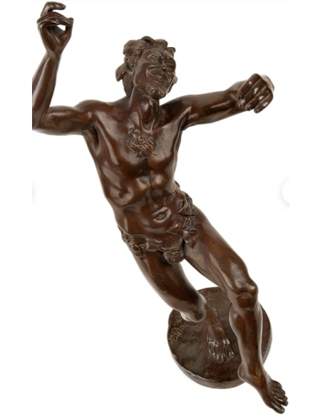 Estatua de bronce patinado: Reproducción del Sátiro de Rivalta según Giambologna