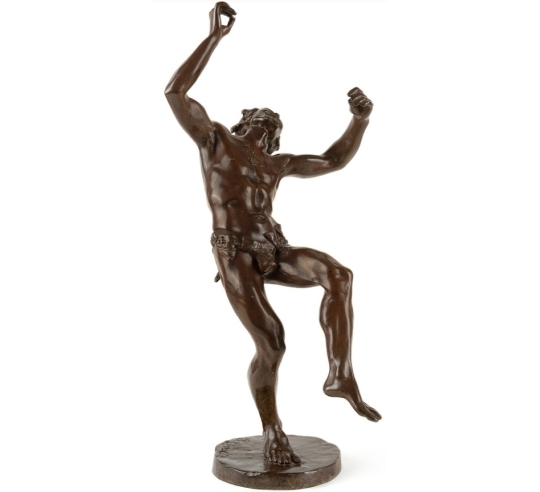 Estatua de bronce patinado: Reproducción del Sátiro de Rivalta según Giambologna