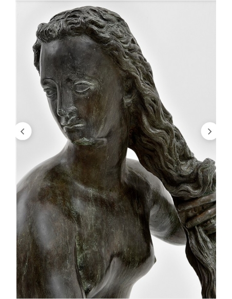 Estatua de Bronce: Joven Mujer Saliendo del Baño según Jean de Boulogne