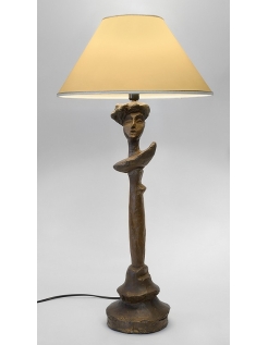 Patinated bronze table lamp in Giacometti style with...
