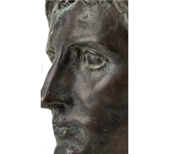 Cabeza de Julio César en bronce patinado sobre...