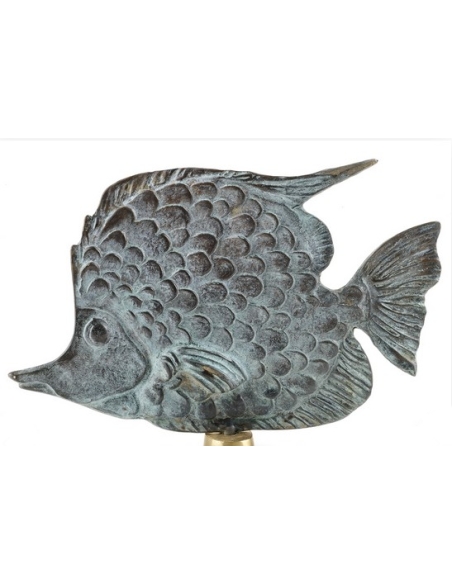 Escultura Artística en Bronce Patinado: Pez Tropical Deslumbrante