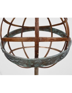 Sphère Armillaire en Bronze Patiné avec Tous les Signes...