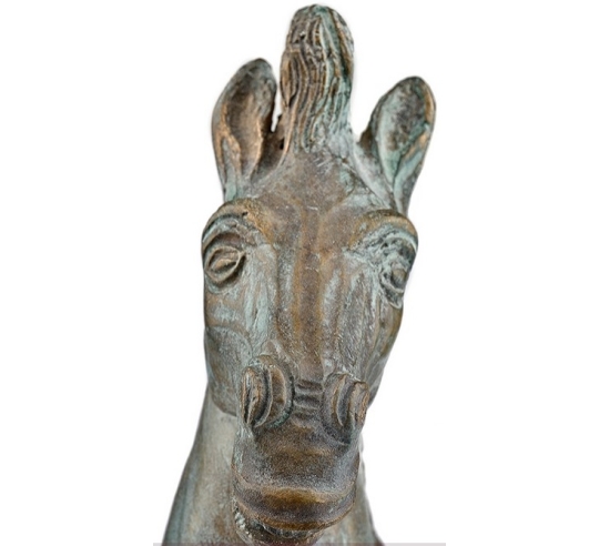 Patinated Bronze Sculpture: Rearing Horse,...