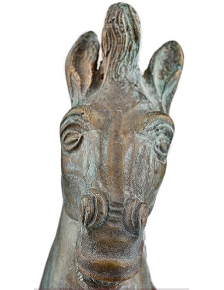 Patinated Bronze Sculpture: Rearing Horse, Symbol of Freedom