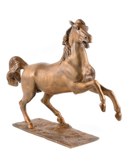 Escultura en Bronce Patinado: Caballo Recio, Símbolo de Fuerza y Orgullo