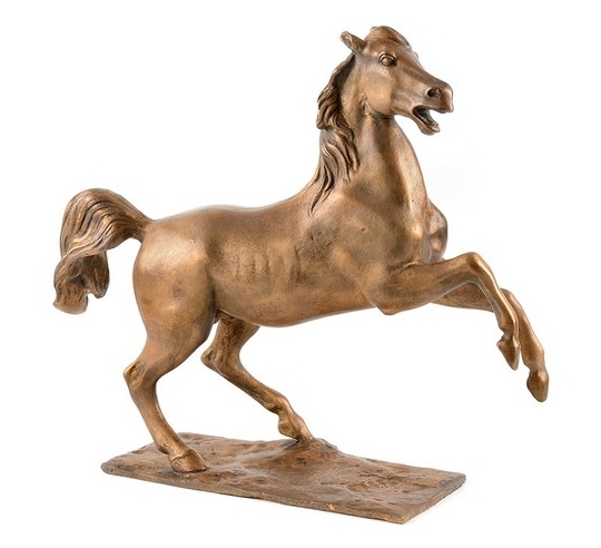 Escultura en Bronce Patinado: Caballo Recio,...