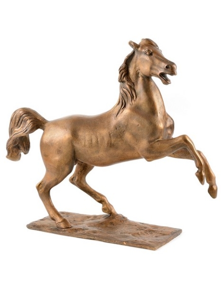 Escultura en Bronce Patinado: Caballo Recio, Símbolo de Fuerza y Orgullo