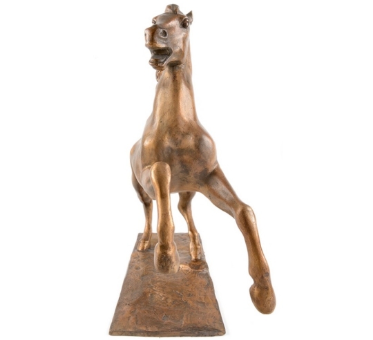 Escultura en Bronce Patinado: Caballo Recio,...