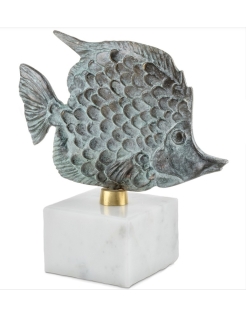 Artistic Patinated Bronze Sculpture: Dazzling Tropical Fish