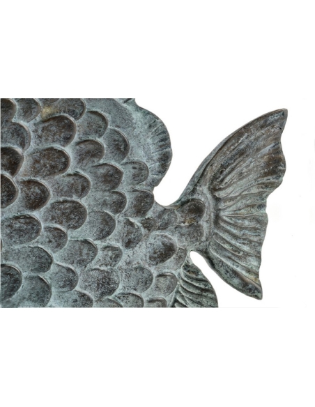 Escultura Artística en Bronce Patinado: Pez Tropical Deslumbrante