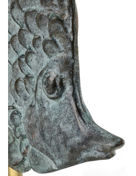Escultura Artística en Bronce Patinado: Pez Tropical Deslumbrante