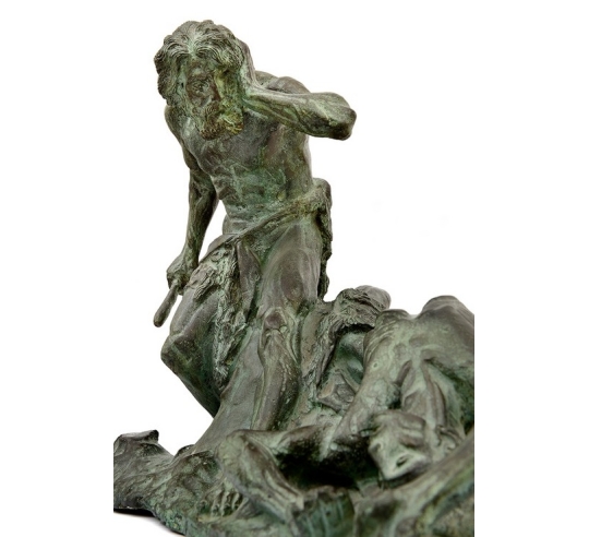 Sculpture en Bronze Patiné - Caïn et Abel