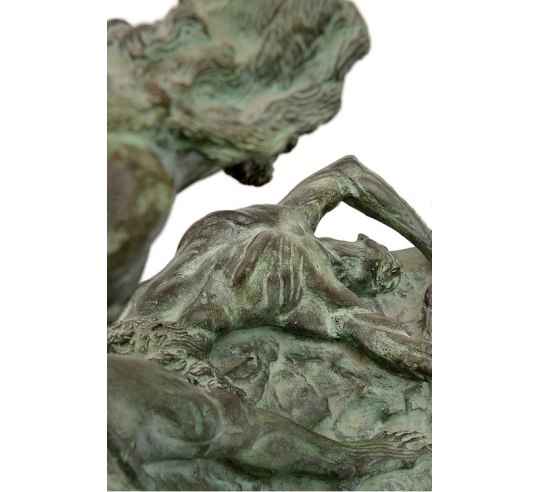 Sculpture en Bronze Patiné - Caïn et Abel