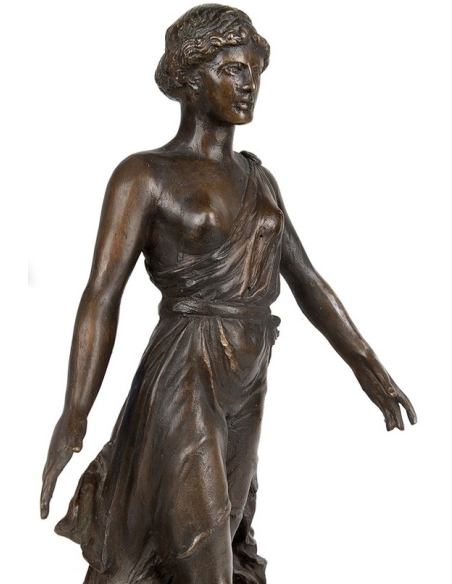 Triumphant Venus: Patinated Bronze Statue Emerging from the Waves
