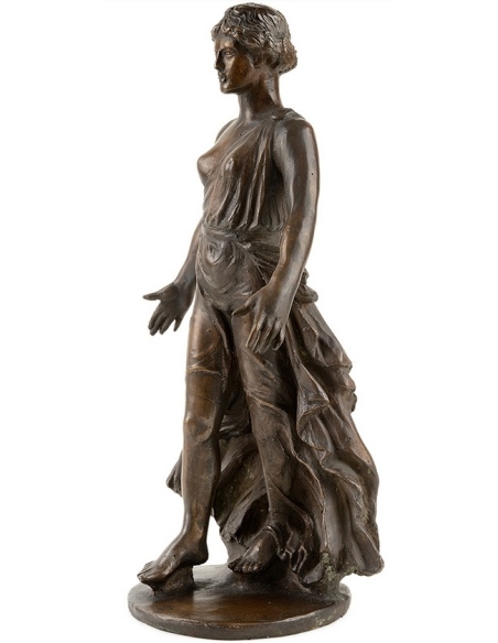 Triumphant Venus: Patinated Bronze Statue Emerging from the Waves