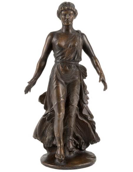 Triumphant Venus: Patinated Bronze Statue Emerging from the Waves