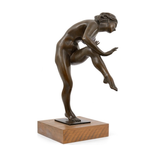 Estatua en bronce patinado - Bailarina desnuda...