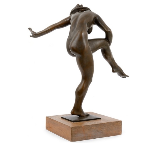 Statue en bronze patiné - Danseuse nue style...