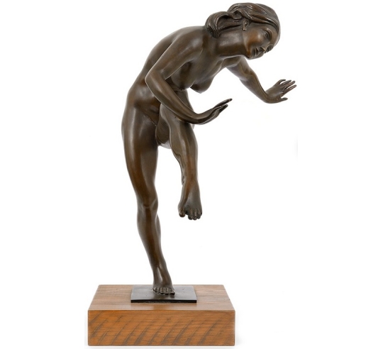 Statue en bronze patiné - Danseuse nue style...