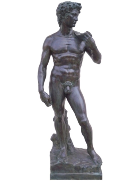 Estatua en Bronce Patinado: David de Michelangelo - Obra Maestra del Renacimiento