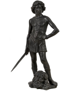 Statue en Bronze Patiné : David d'après Verrocchio