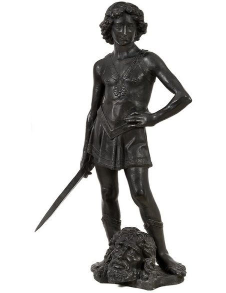 Estatua en Bronce Patinado: David según Verrocchio - Obra Maestra del Renacimiento