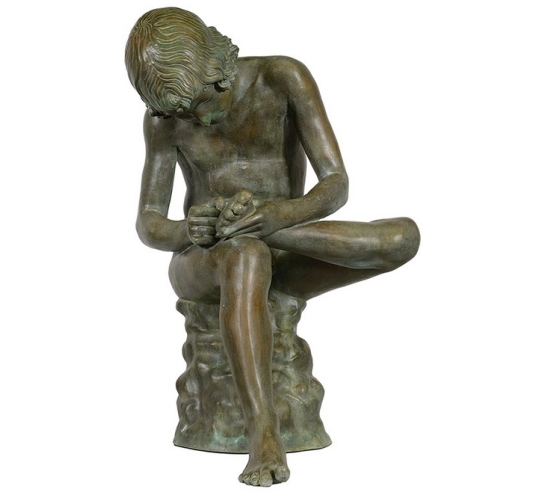 Patinated Bronze Statue: The Thorn Puller,...