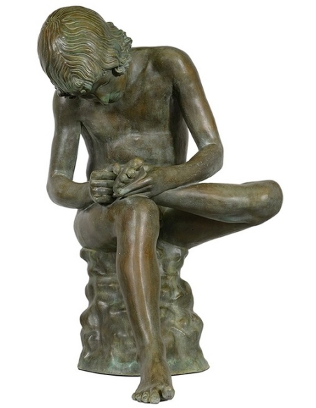 Statue en Bronze Patiné : Le Tireur d'épine musée du Capitole - Chef-d'œuvre de l'antiquité