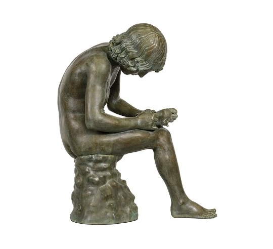 Patinated Bronze Statue: The Thorn Puller,...