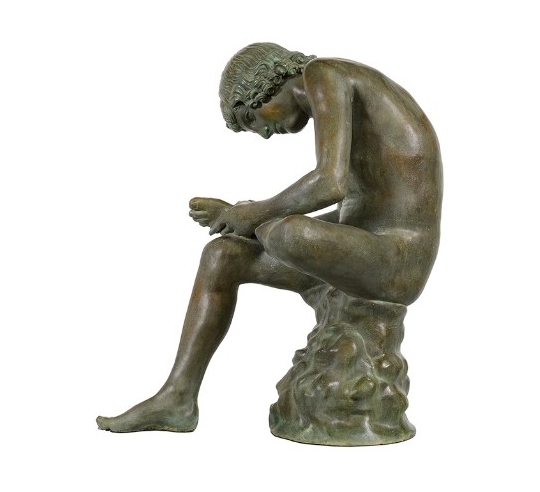 Patinated Bronze Statue: The Thorn Puller,...