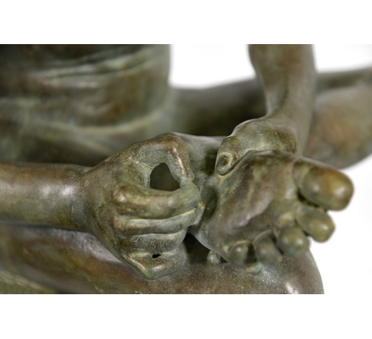 Patinated Bronze Statue: The Thorn Puller,...