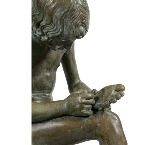 Patinated Bronze Statue: The Thorn Puller,...