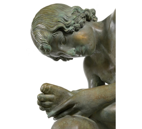Patinated Bronze Statue: The Thorn Puller,...